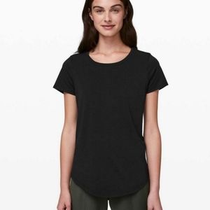 Lululemon Love Crew Neck Short Sleeve Top Basic T-Shirt Solid Black Size 4